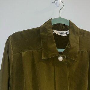 Satiny Vintage Button Down Blouse